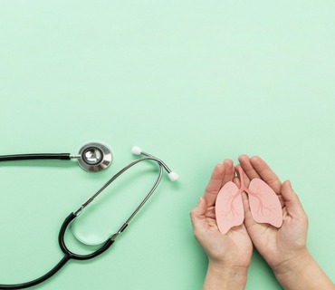 Patient undergoing a Pulmonary Function Test